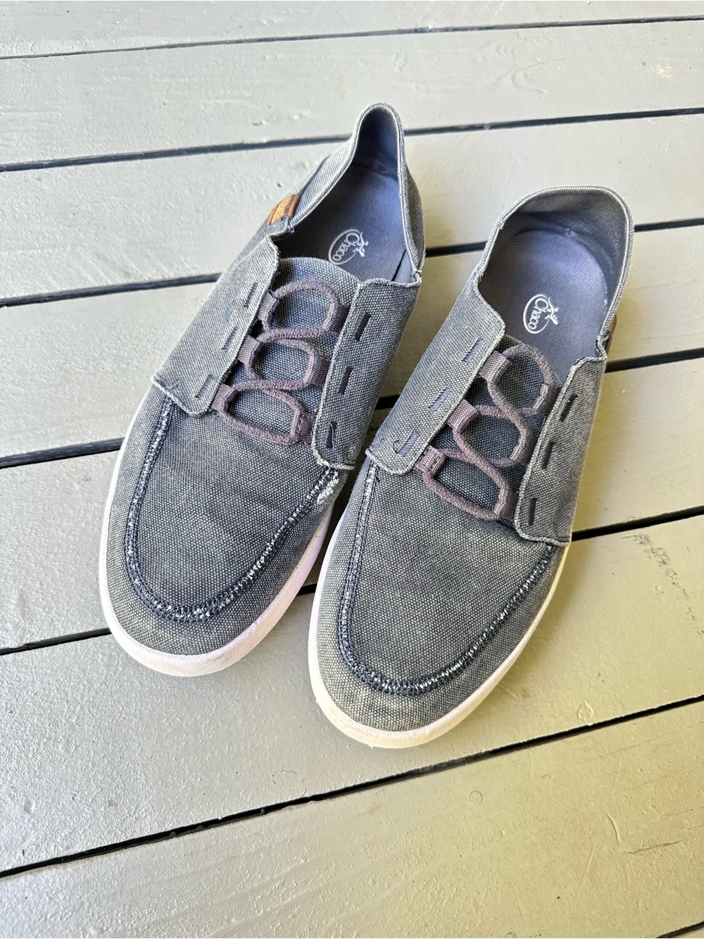 Chaco Ojai 3-Eye  Blue Jean Denim Faded Canvas Lightweigt Low Top Sneaker ~11